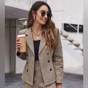 Houndstooth double breasted blazer size M